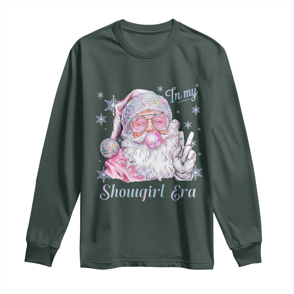 Pink Santa Christmas Long Sleeve Shirt Bubble Gum Peace Sign TS14 Dark Forest Green Print Your Wear