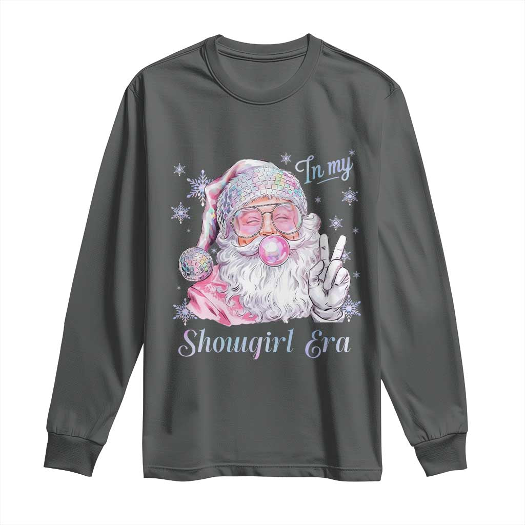 Pink Santa Christmas Long Sleeve Shirt Bubble Gum Peace Sign TS14 Dark Heather Print Your Wear
