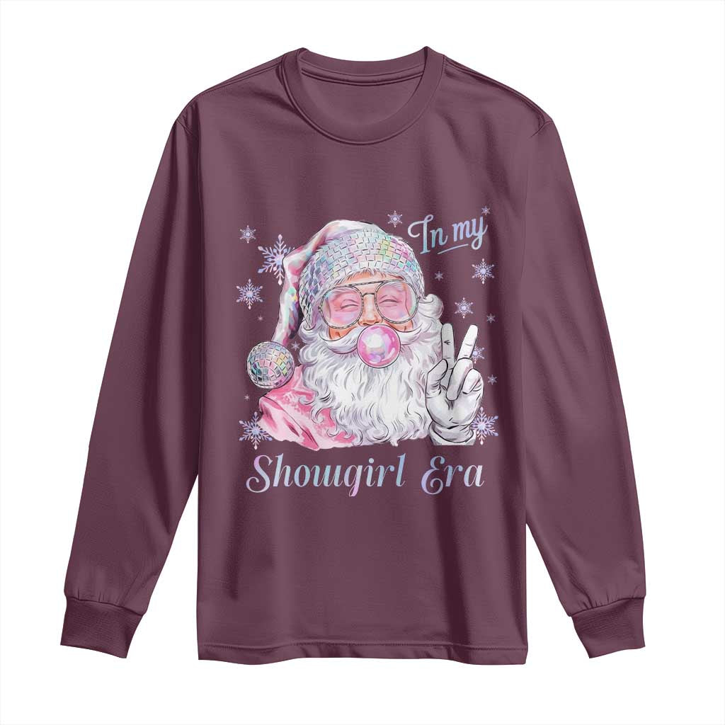 Pink Santa Christmas Long Sleeve Shirt Bubble Gum Peace Sign TS14 Maroon Print Your Wear