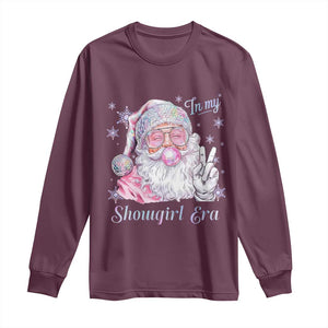 Pink Santa Christmas Long Sleeve Shirt Bubble Gum Peace Sign TS14 Maroon Print Your Wear