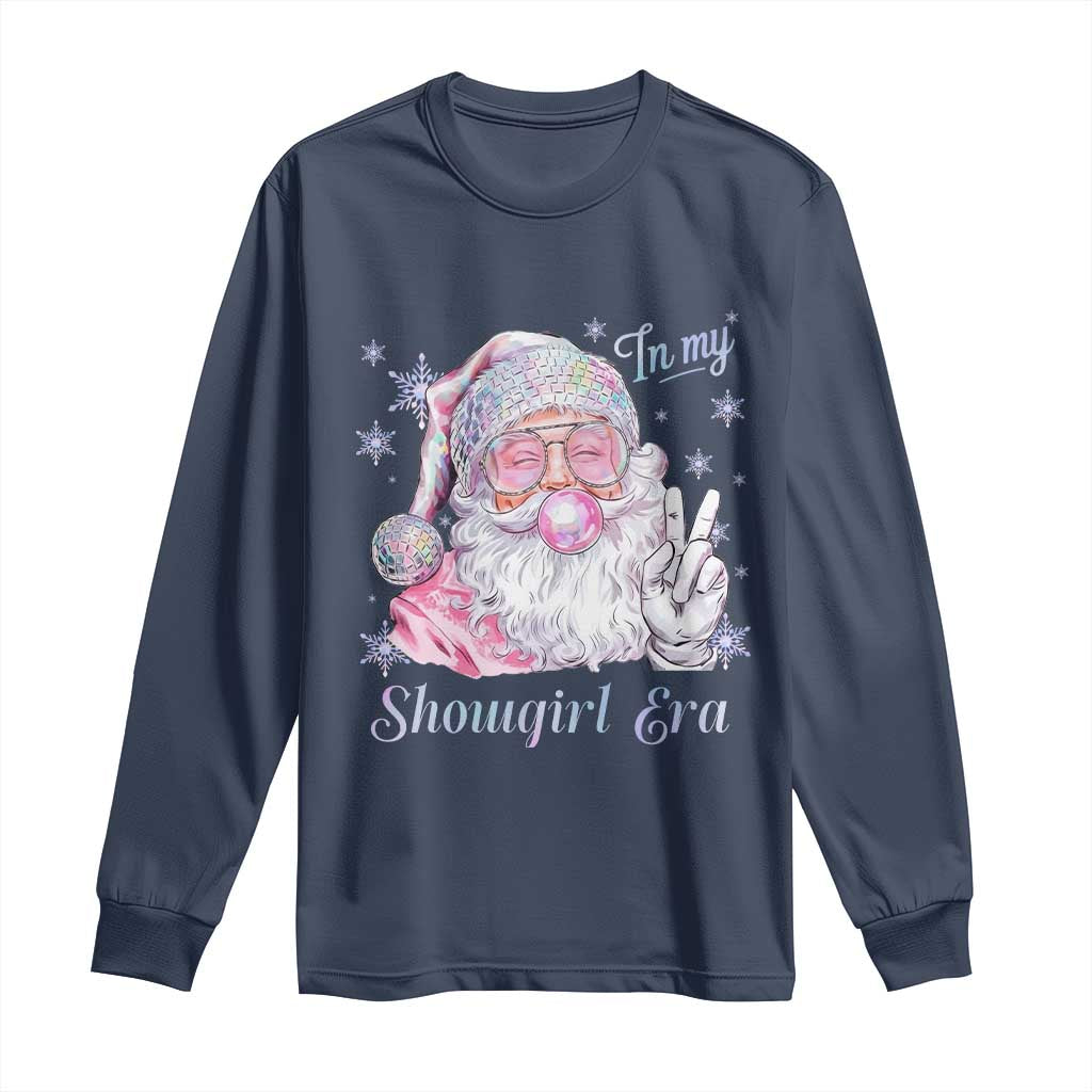 Pink Santa Christmas Long Sleeve Shirt Bubble Gum Peace Sign TS14 Navy Print Your Wear