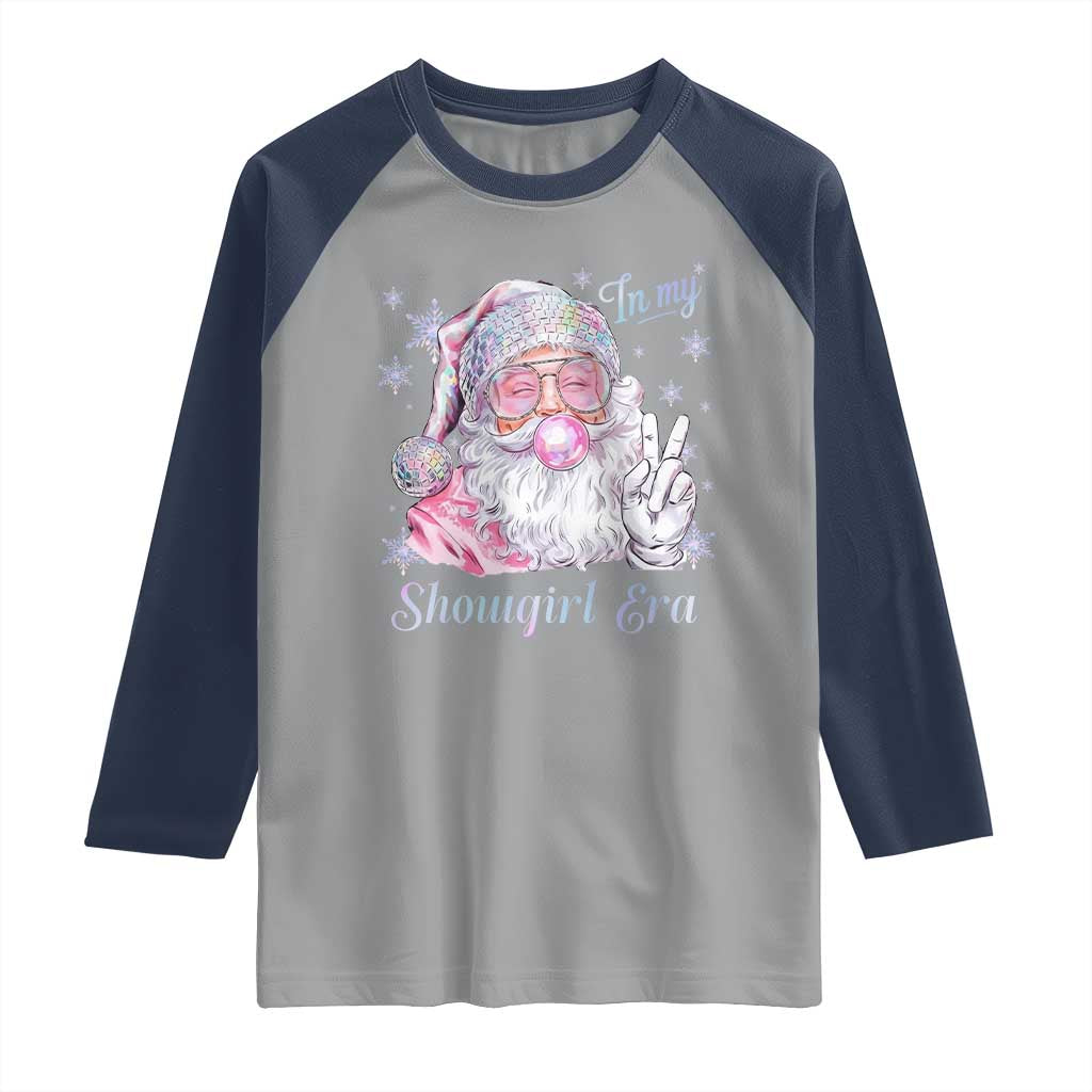 Pink Santa Christmas Raglan Shirt Bubble Gum Peace Sign TS14 Sport Gray Navy Print Your Wear