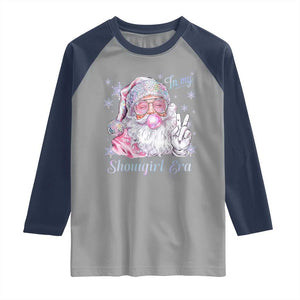 Pink Santa Christmas Raglan Shirt Bubble Gum Peace Sign TS14 Sport Gray Navy Print Your Wear