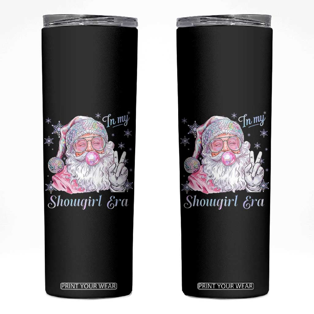 Pink Santa Christmas Skinny Tumbler Bubble Gum Peace Sign TS14 Black Print Your Wear
