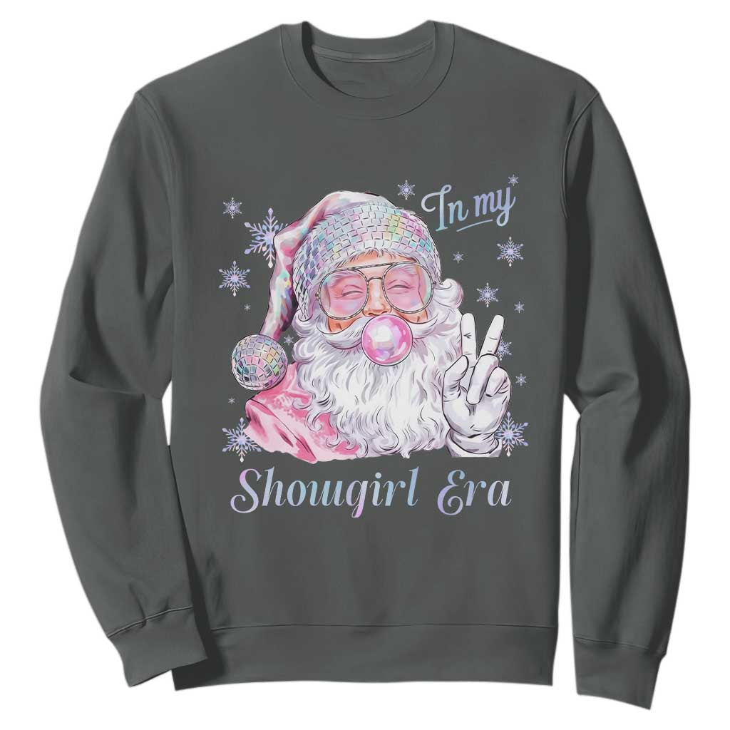 Pink Santa Christmas Sweatshirt Bubble Gum Peace Sign TS14 Dark Heather Print Your Wear