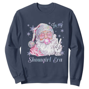 Pink Santa Christmas Sweatshirt Bubble Gum Peace Sign TS14 Navy Print Your Wear