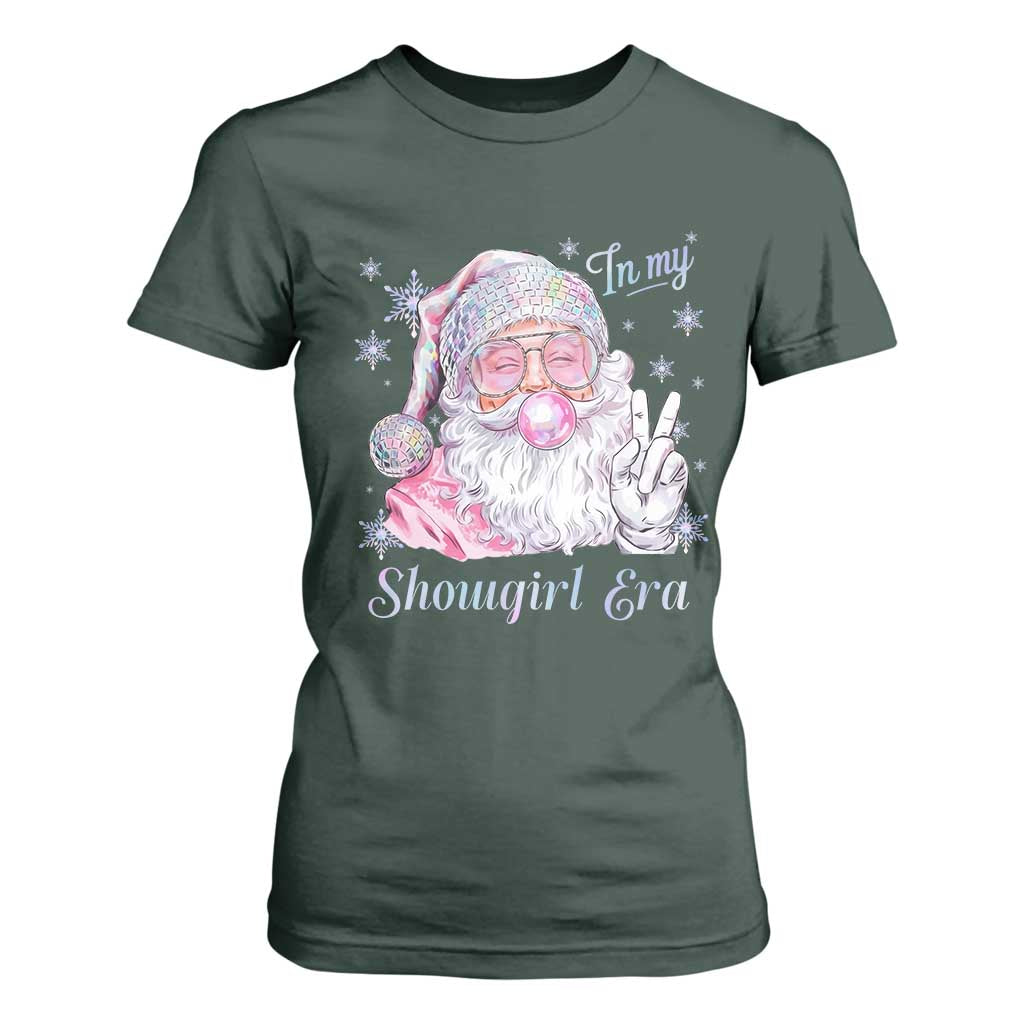 Pink Santa Christmas T Shirt For Women Bubble Gum Peace Sign TS14 Dark Forest Green Print Your Wear