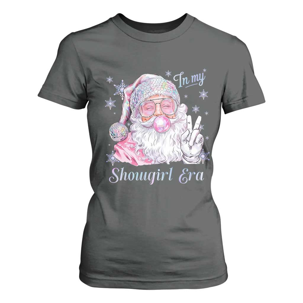 Pink Santa Christmas T Shirt For Women Bubble Gum Peace Sign TS14 Dark Heather Print Your Wear