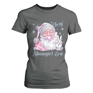 Pink Santa Christmas T Shirt For Women Bubble Gum Peace Sign TS14 Dark Heather Print Your Wear