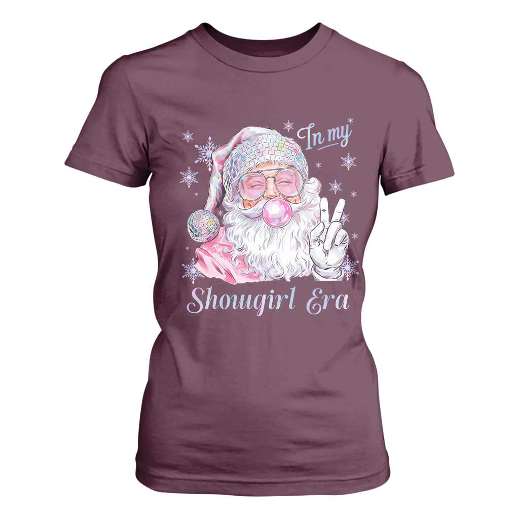 Pink Santa Christmas T Shirt For Women Bubble Gum Peace Sign TS14 Maroon Print Your Wear