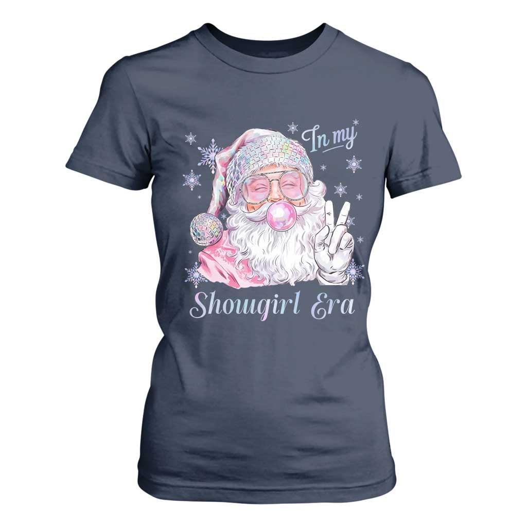 Pink Santa Christmas T Shirt For Women Bubble Gum Peace Sign TS14 Navy Print Your Wear