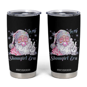 Pink Santa Christmas Tumbler Cup Bubble Gum Peace Sign TS14 Black Print Your Wear