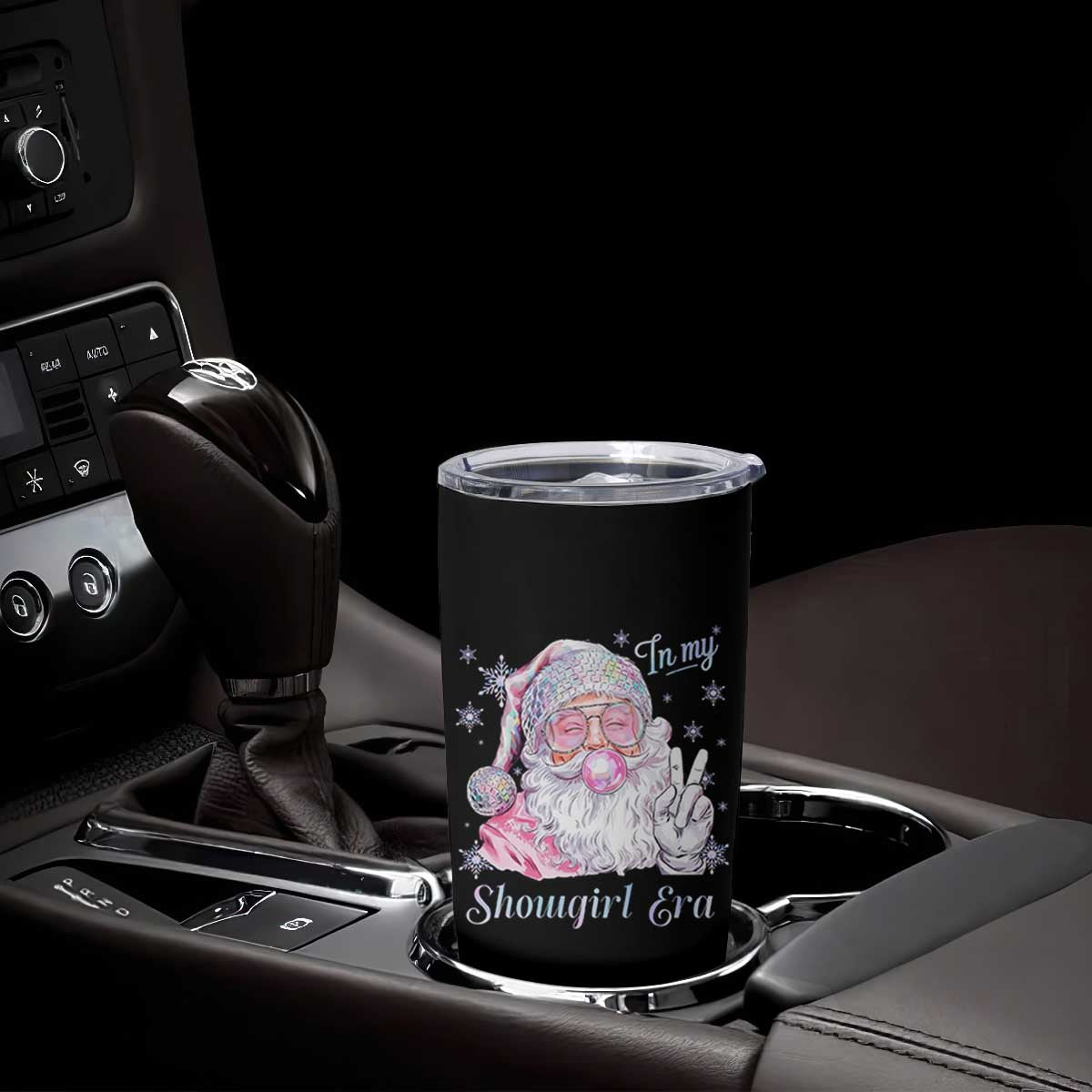 Pink Santa Christmas Tumbler Cup Bubble Gum Peace Sign TS14 Print Your Wear