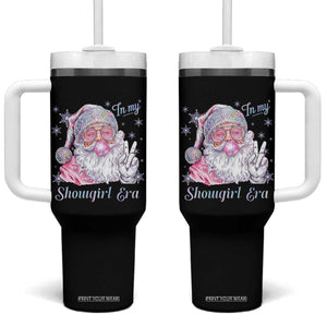 Pink Santa Christmas Tumbler With Handle Bubble Gum Peace Sign TS14 One Size: 40 oz Black Print Your Wear