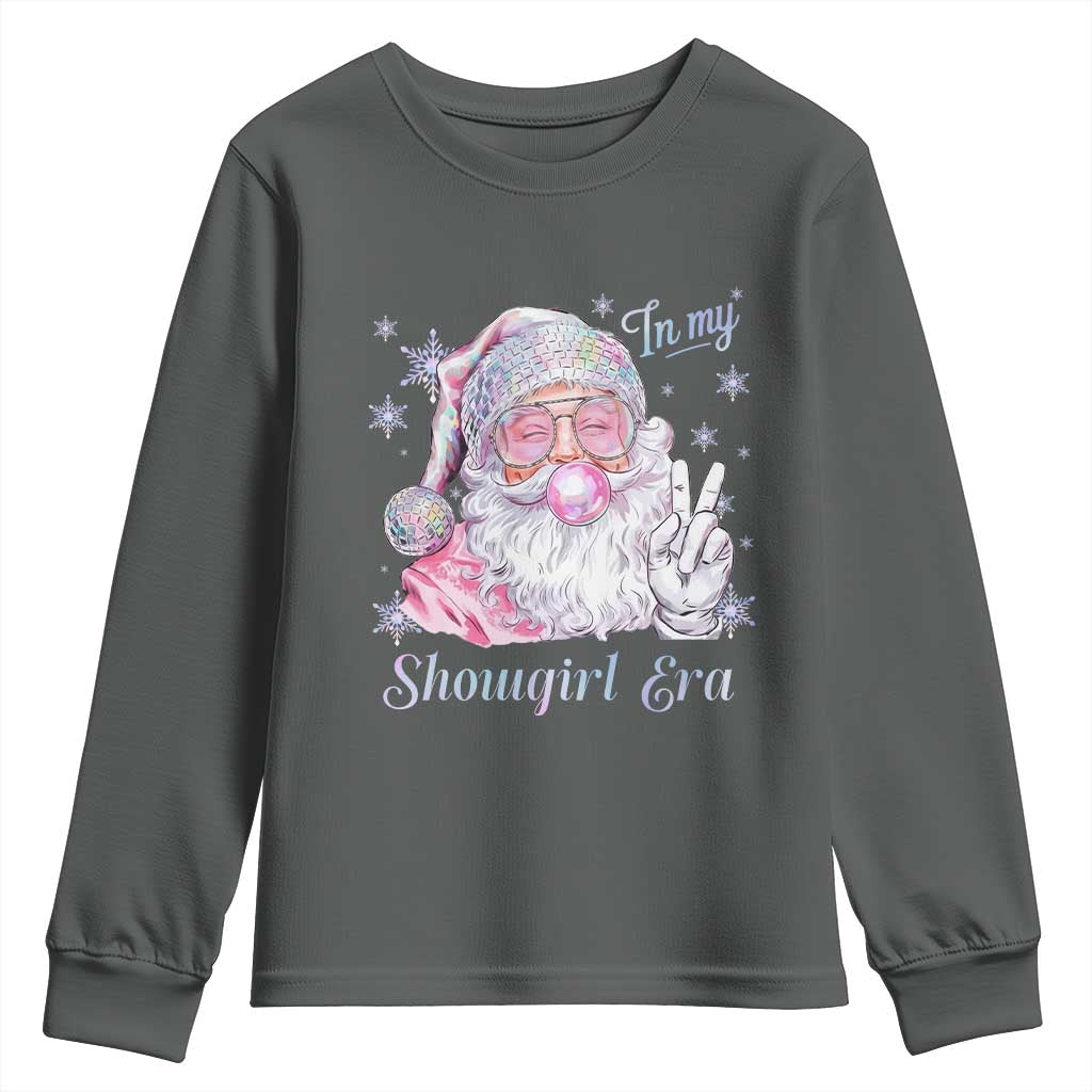 Pink Santa Christmas Youth Sweatshirt Bubble Gum Peace Sign TS14 Dark Heather Print Your Wear