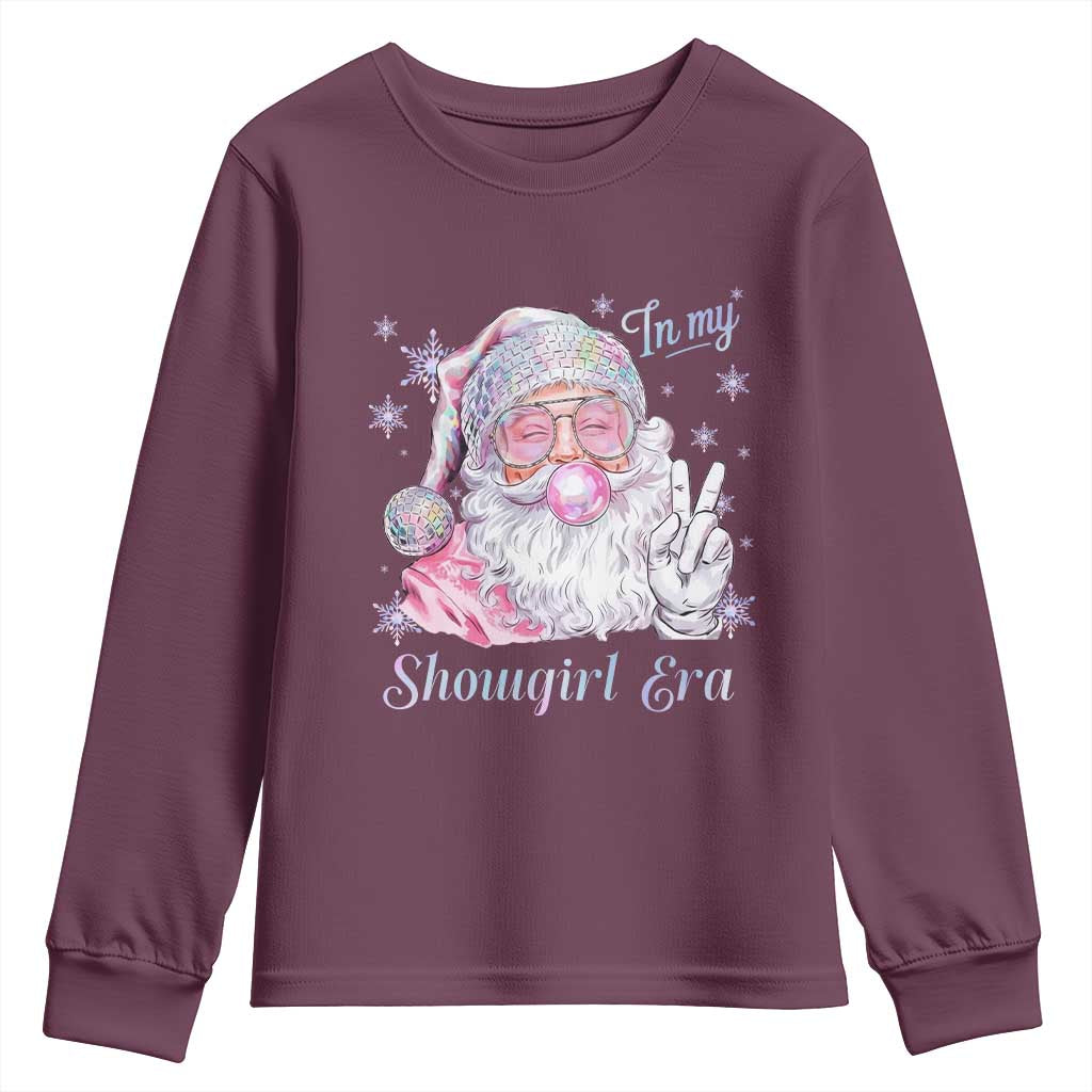 Pink Santa Christmas Youth Sweatshirt Bubble Gum Peace Sign TS14 Maroon Print Your Wear
