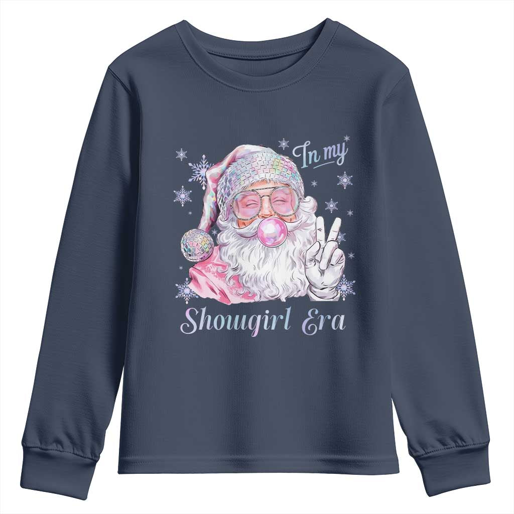 Pink Santa Christmas Youth Sweatshirt Bubble Gum Peace Sign TS14 Navy Print Your Wear
