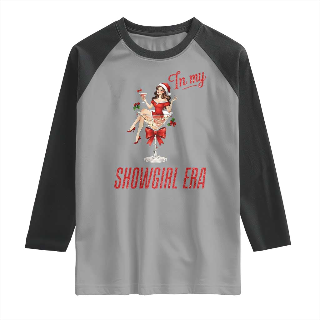 Santa Girls Christmas Raglan Shirt In My Costume Era TS14 Sport Gray Black Print Your Wear