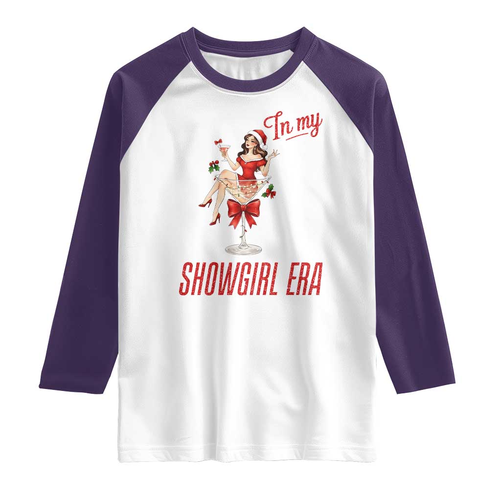 Santa Girls Christmas Raglan Shirt In My Costume Era TS14 White Purple Print Your Wear