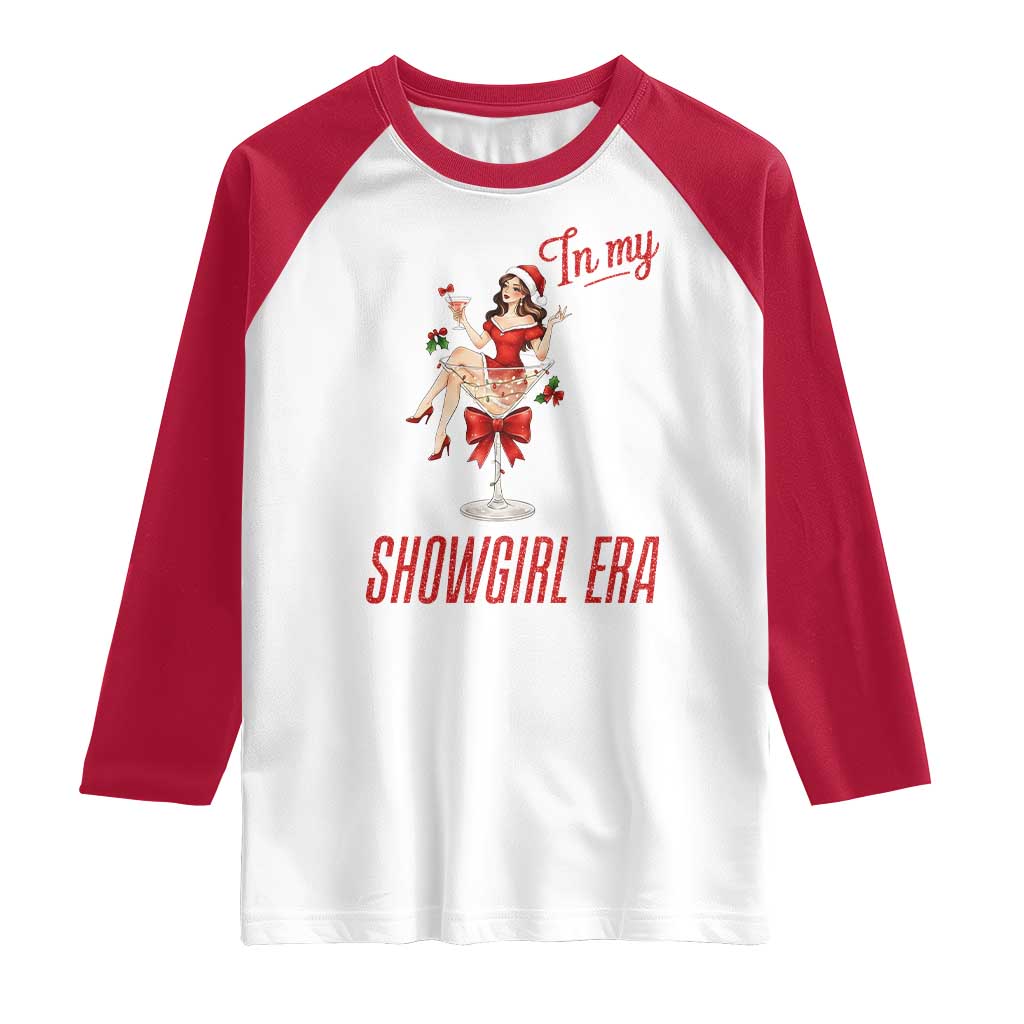 Santa Girls Christmas Raglan Shirt In My Costume Era TS14 White Red Print Your Wear