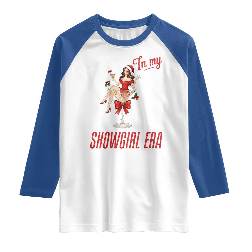Santa Girls Christmas Raglan Shirt In My Costume Era TS14 White Royal Print Your Wear