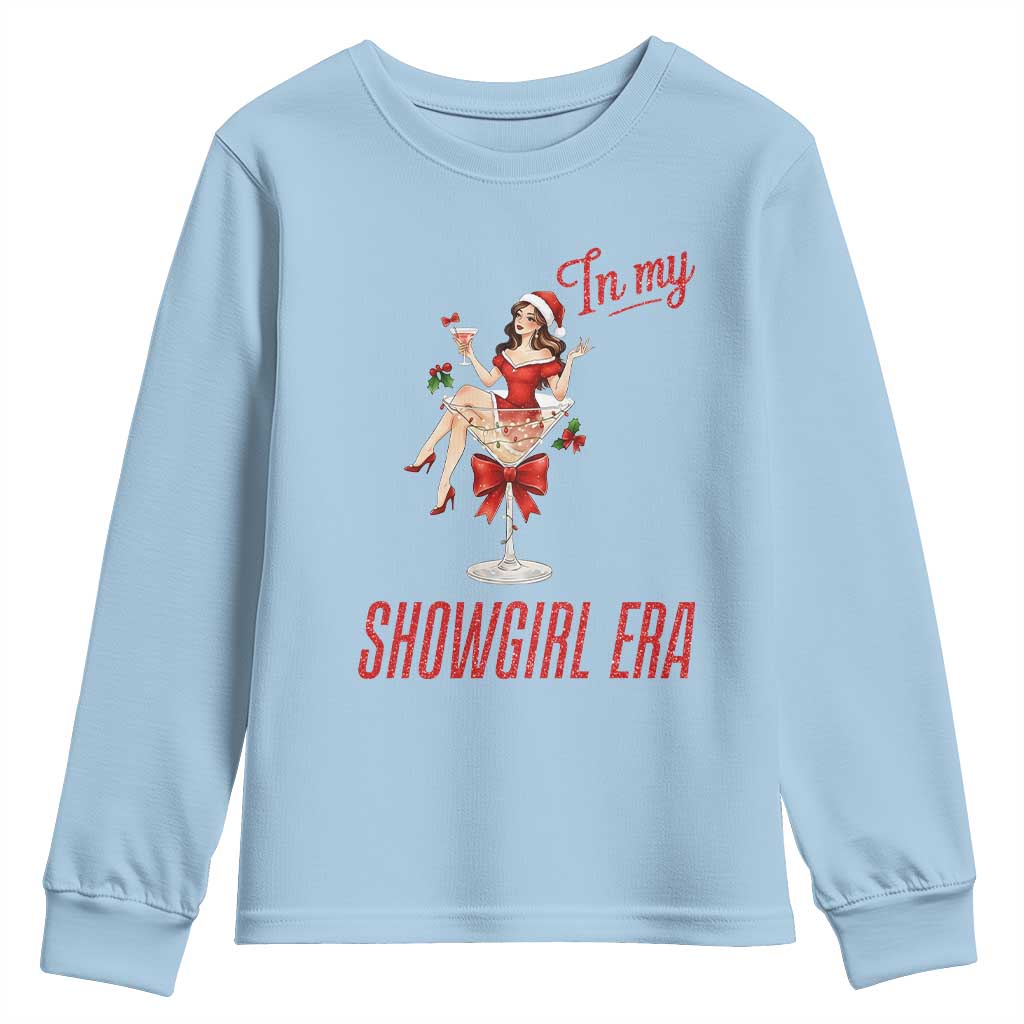 Santa Girls Christmas Youth Sweatshirt In My Costume Era TS14 Light Blue Print Your Wear