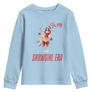 Santa Girls Christmas Youth Sweatshirt In My Costume Era TS14 Light Blue Print Your Wear