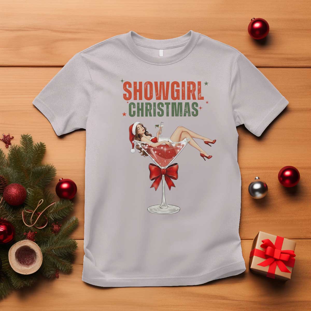 Santa Girls Christmas T Shirt TS14 Ice Gray Print Your Wear