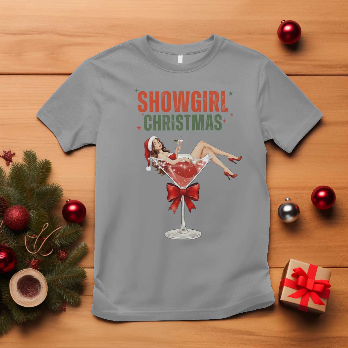 Santa Girls Christmas T Shirt TS14 Sport Gray Print Your Wear