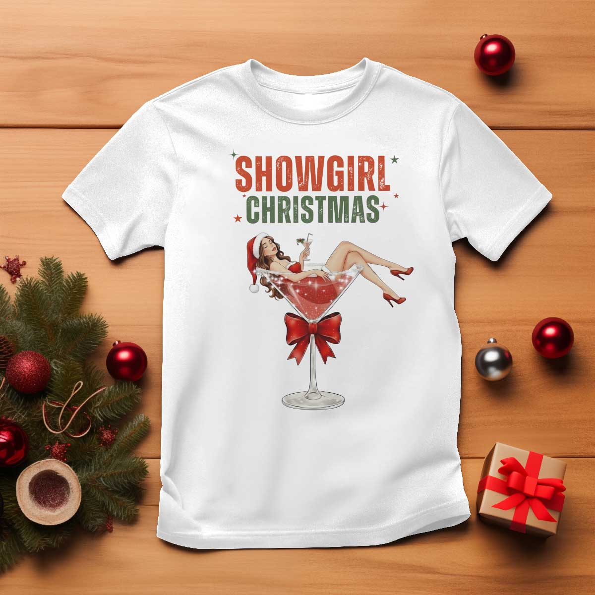 Santa Girls Christmas T Shirt TS14 White Print Your Wear
