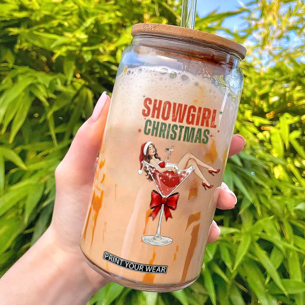 Santa Girls Christmas Glass Can TS14 White Print Your Wear