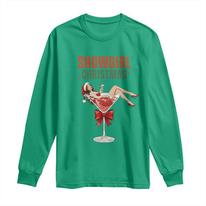 Santa Girls Christmas Long Sleeve Shirt TS14 Irish Green Print Your Wear