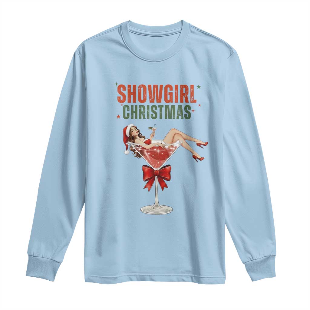 Santa Girls Christmas Long Sleeve Shirt TS14 Light Blue Print Your Wear