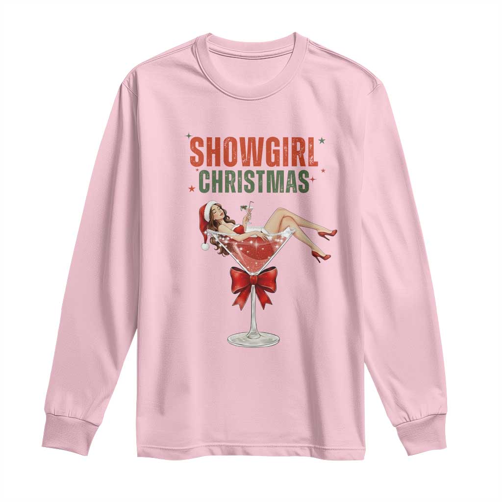 Santa Girls Christmas Long Sleeve Shirt TS14 Light Pink Print Your Wear