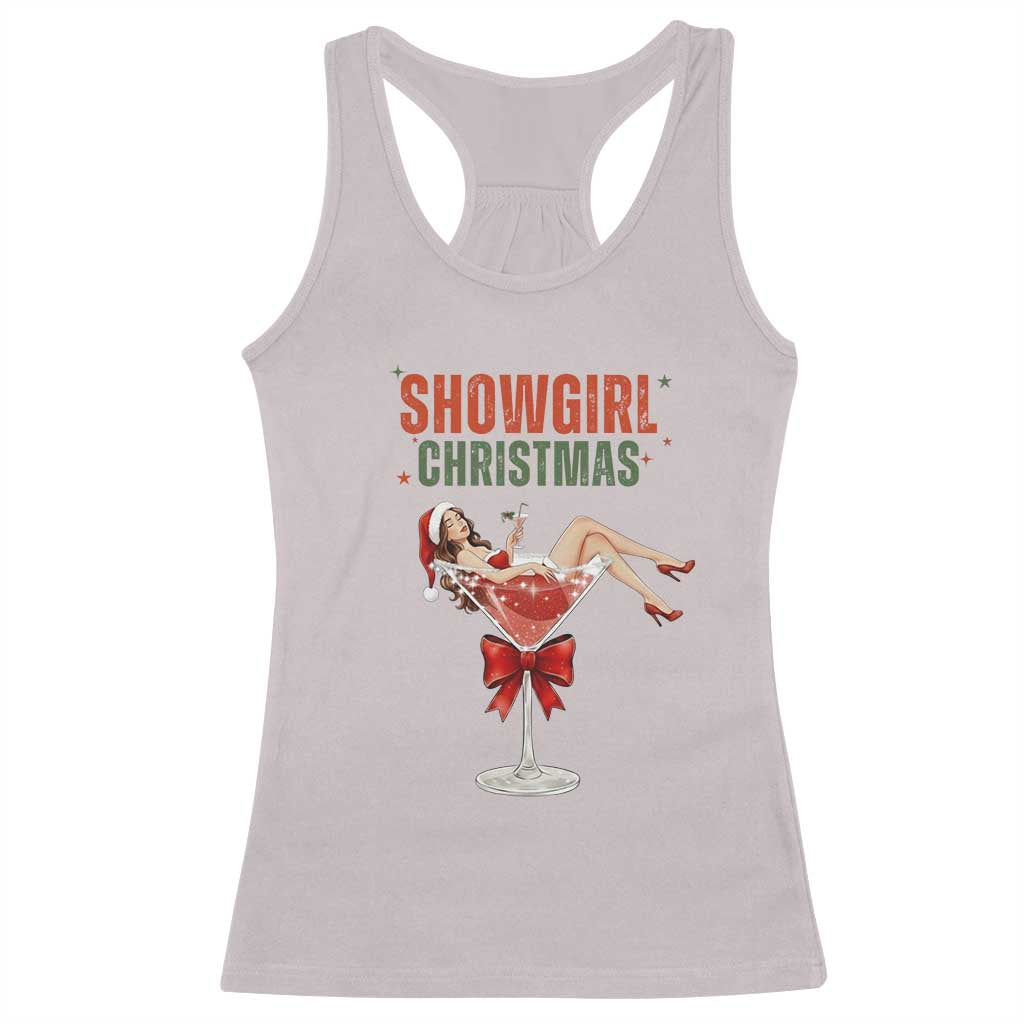 Santa Girls Christmas Racerback Tank Top TS14 Ice Gray Print Your Wear