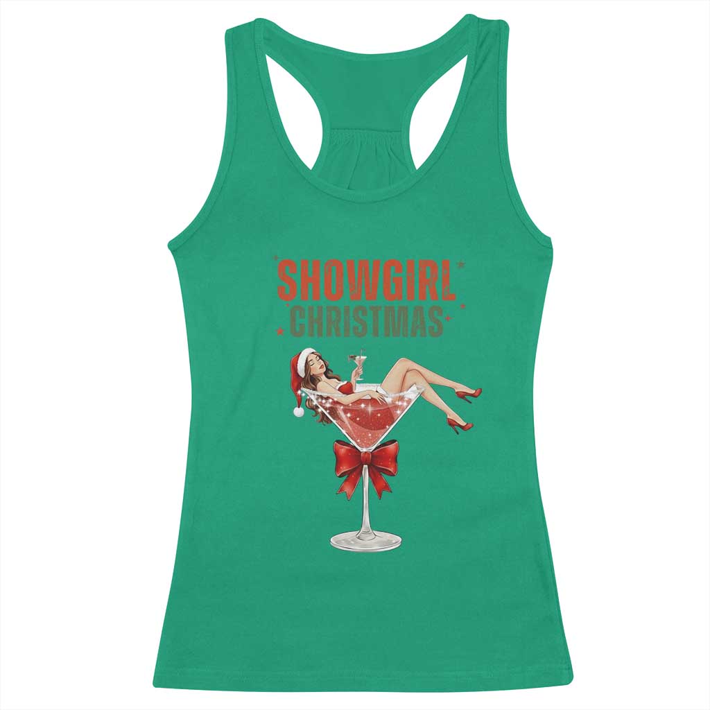 Santa Girls Christmas Racerback Tank Top TS14 Irish Green Print Your Wear
