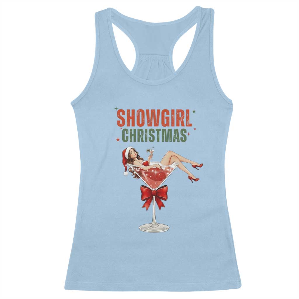 Santa Girls Christmas Racerback Tank Top TS14 Light Blue Print Your Wear