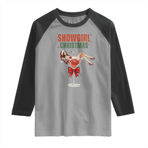 Santa Girls Christmas Raglan Shirt TS14 Sport Gray Black Print Your Wear