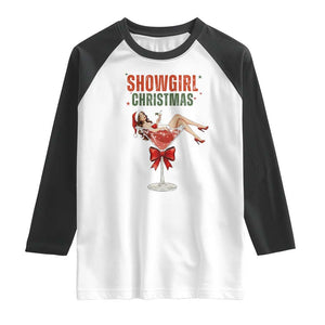 Santa Girls Christmas Raglan Shirt TS14 White Black Print Your Wear