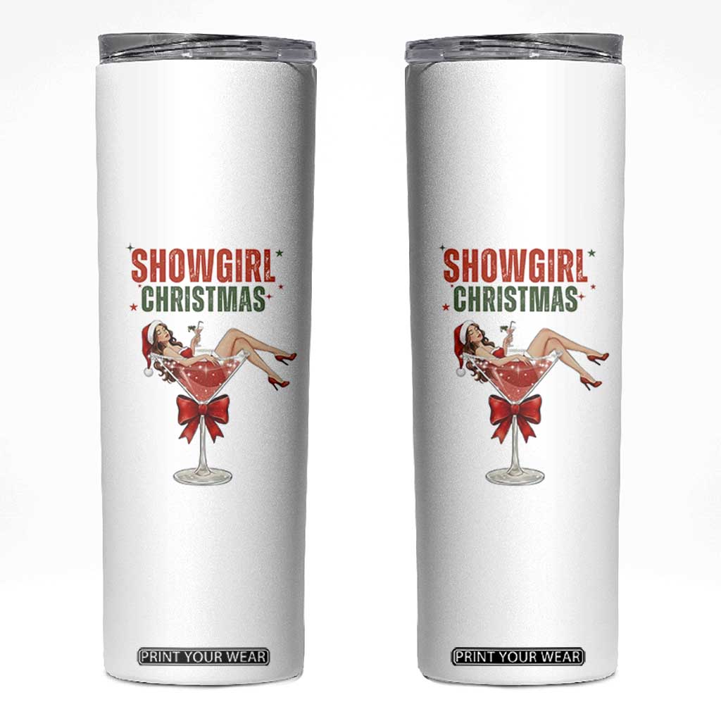 Santa Girls Christmas Skinny Tumbler TS14 White Print Your Wear