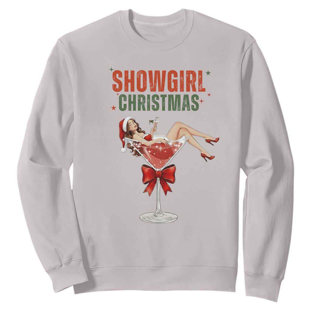 Santa Girls Christmas Sweatshirt TS14 Ice Gray Print Your Wear