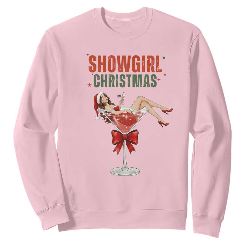 Santa Girls Christmas Sweatshirt TS14 Light Pink Print Your Wear