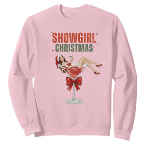 Santa Girls Christmas Sweatshirt TS14 Light Pink Print Your Wear