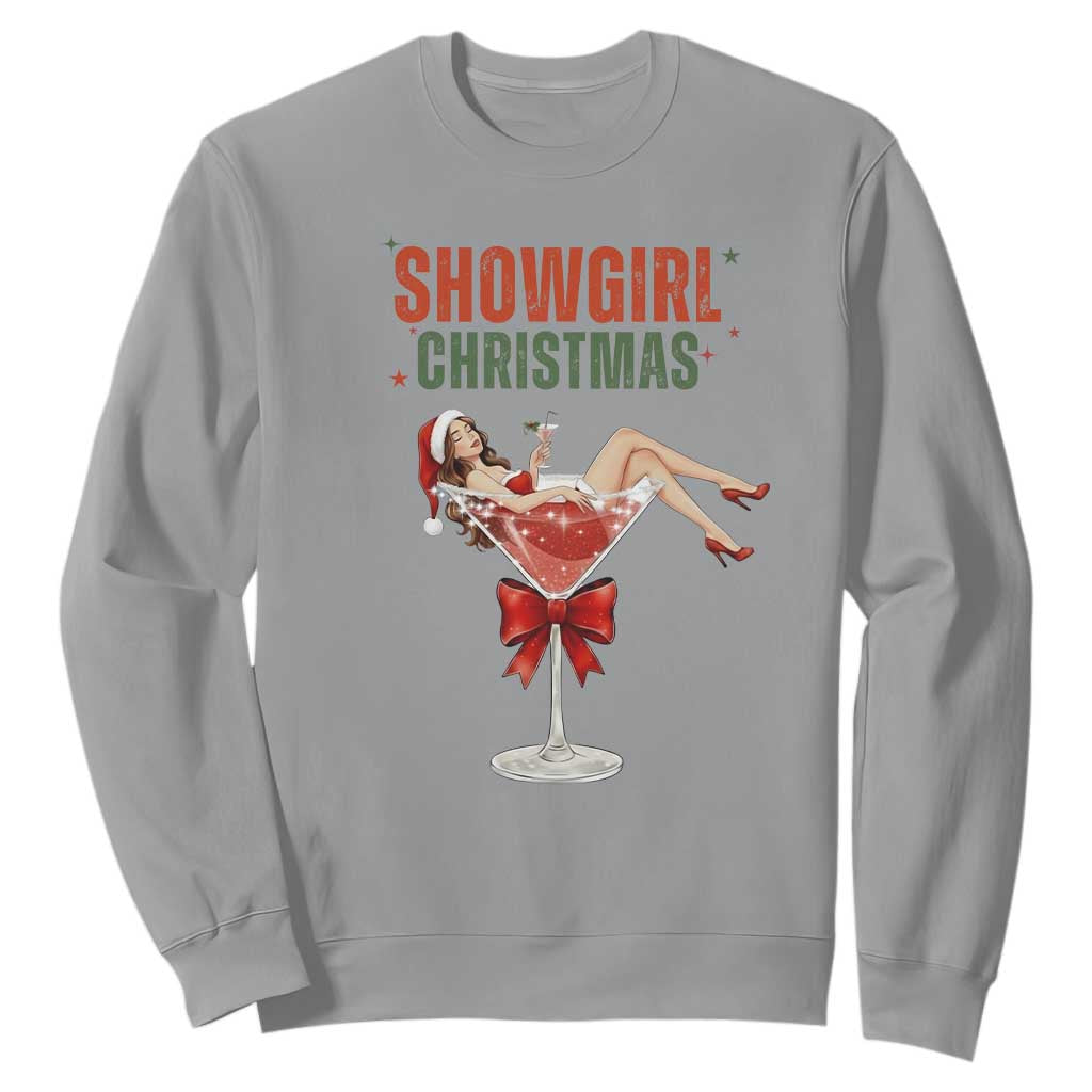 Santa Girls Christmas Sweatshirt TS14 Sport Gray Print Your Wear