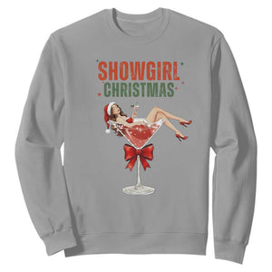 Santa Girls Christmas Sweatshirt TS14 Sport Gray Print Your Wear