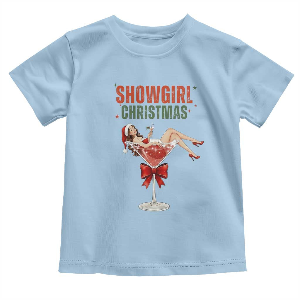 Santa Girls Christmas Toddler T Shirt TS14 Light Blue Print Your Wear