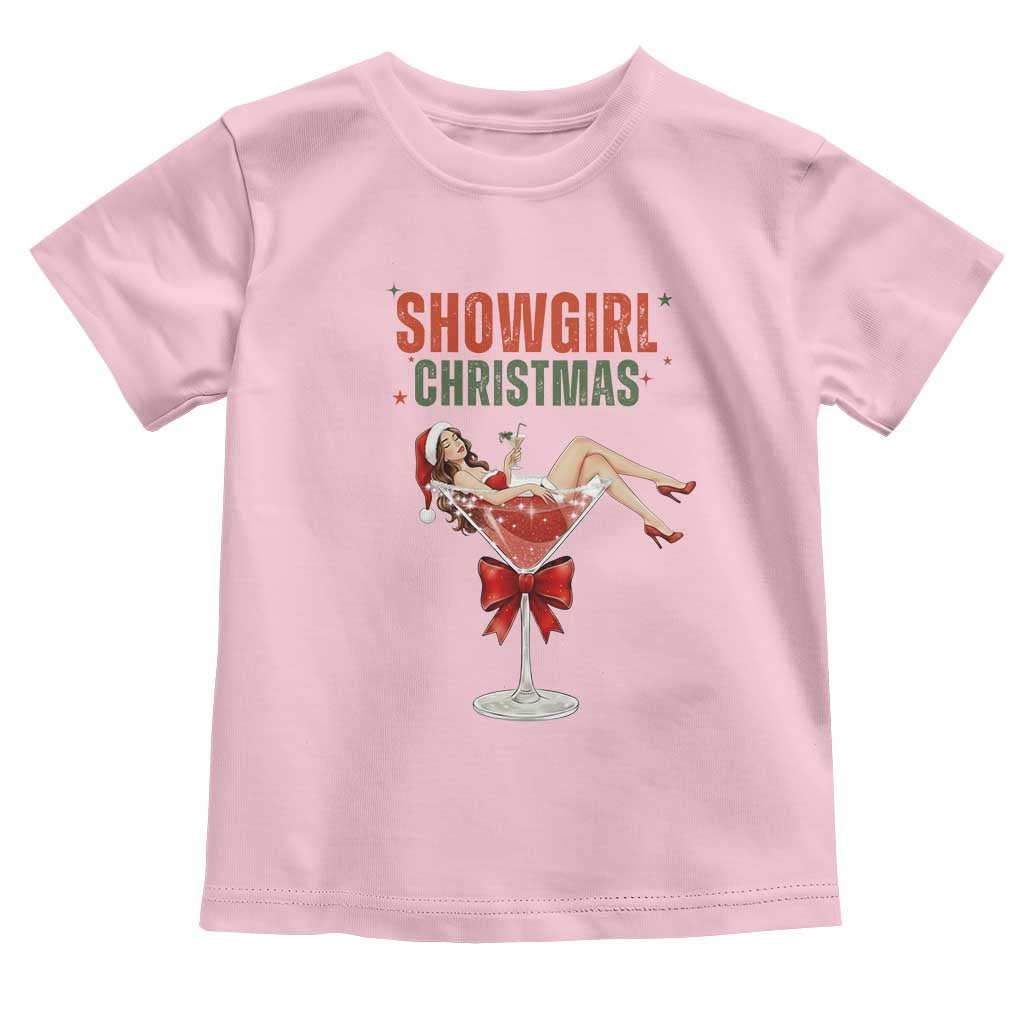 Santa Girls Christmas Toddler T Shirt TS14 Light Pink Print Your Wear