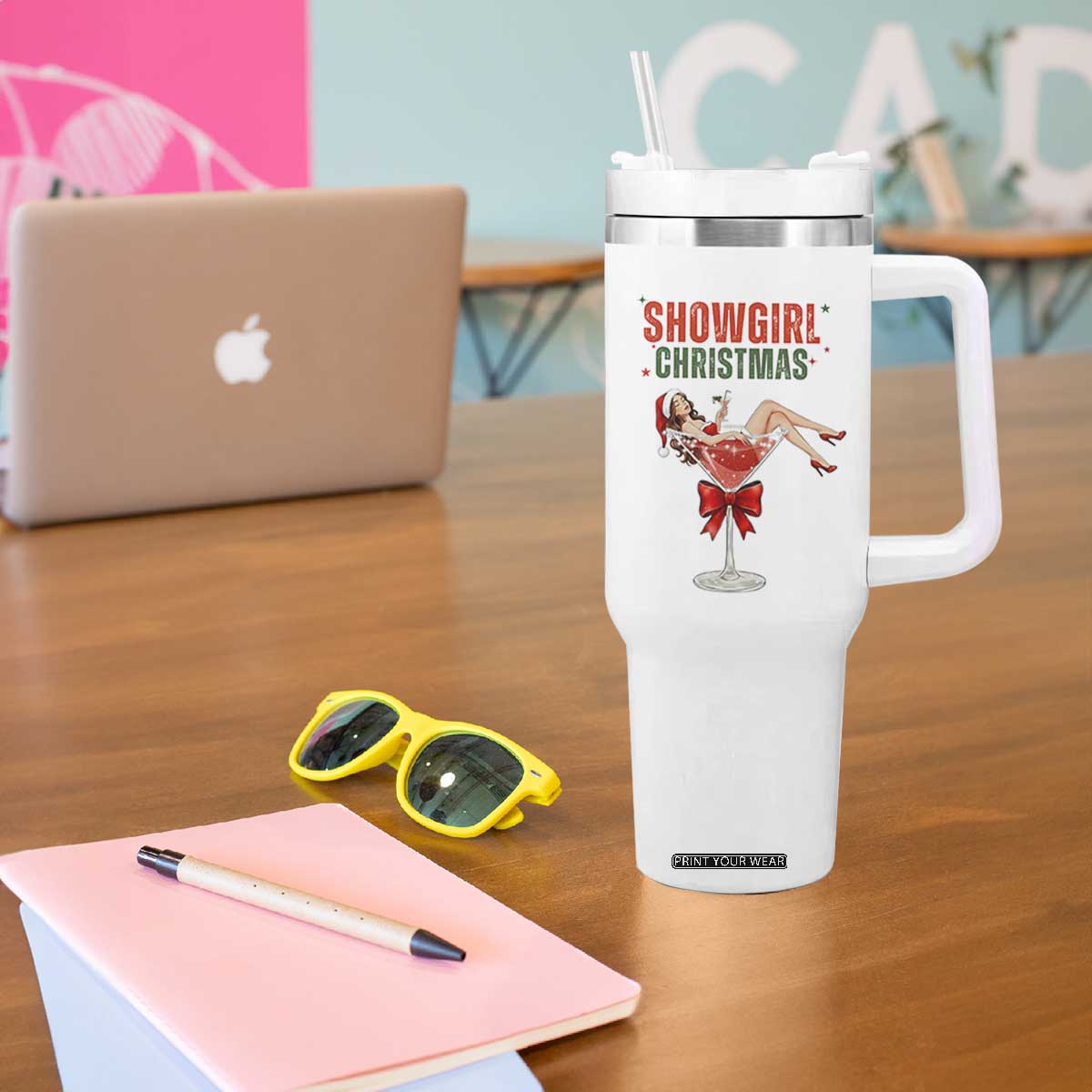 Santa Girls Christmas Tumbler With Handle TS14 Print Your Wear