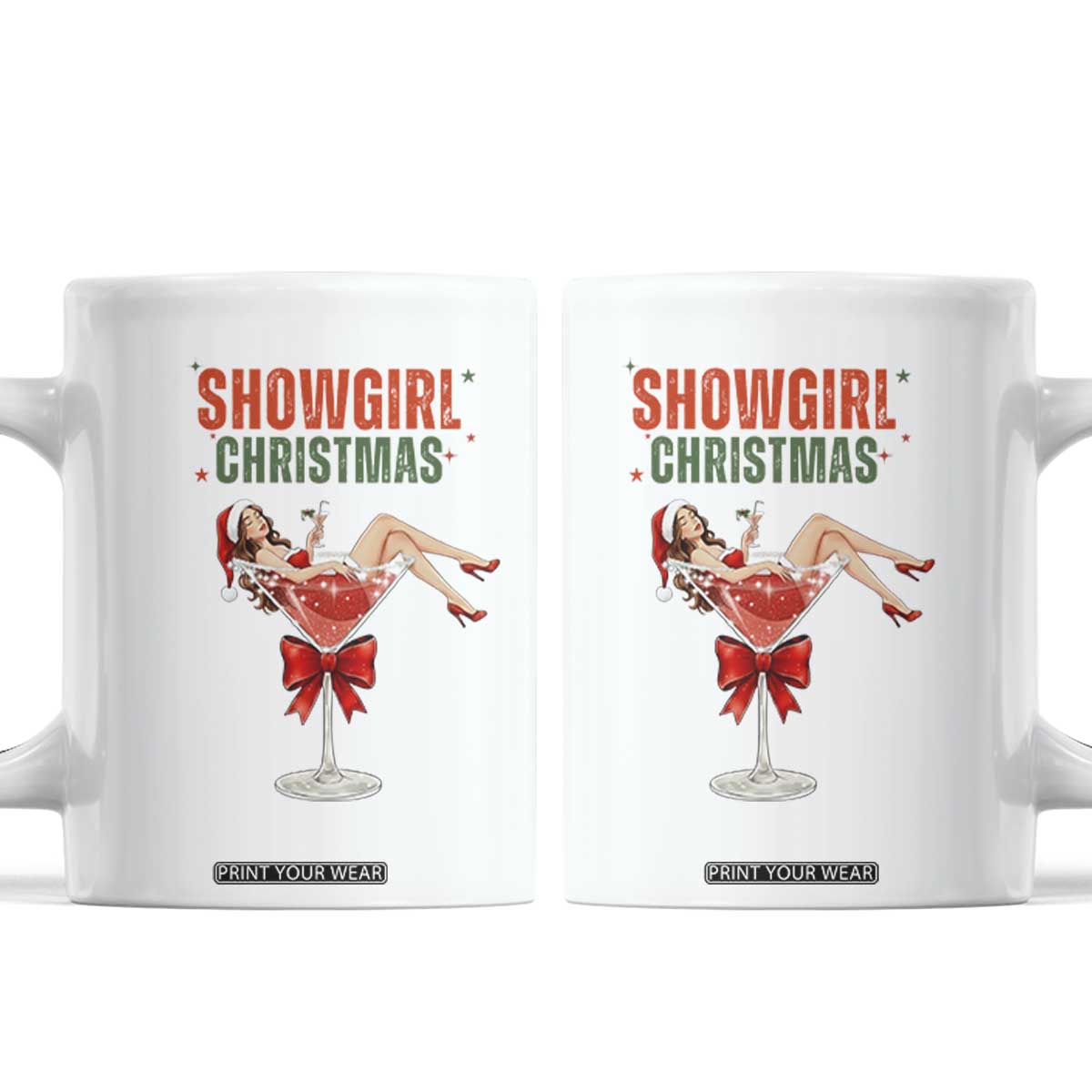 Santa Girls Christmas Coffee Mug TS14 White Print Your Wear