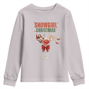 Santa Girls Christmas Youth Sweatshirt TS14 Ice Gray Print Your Wear